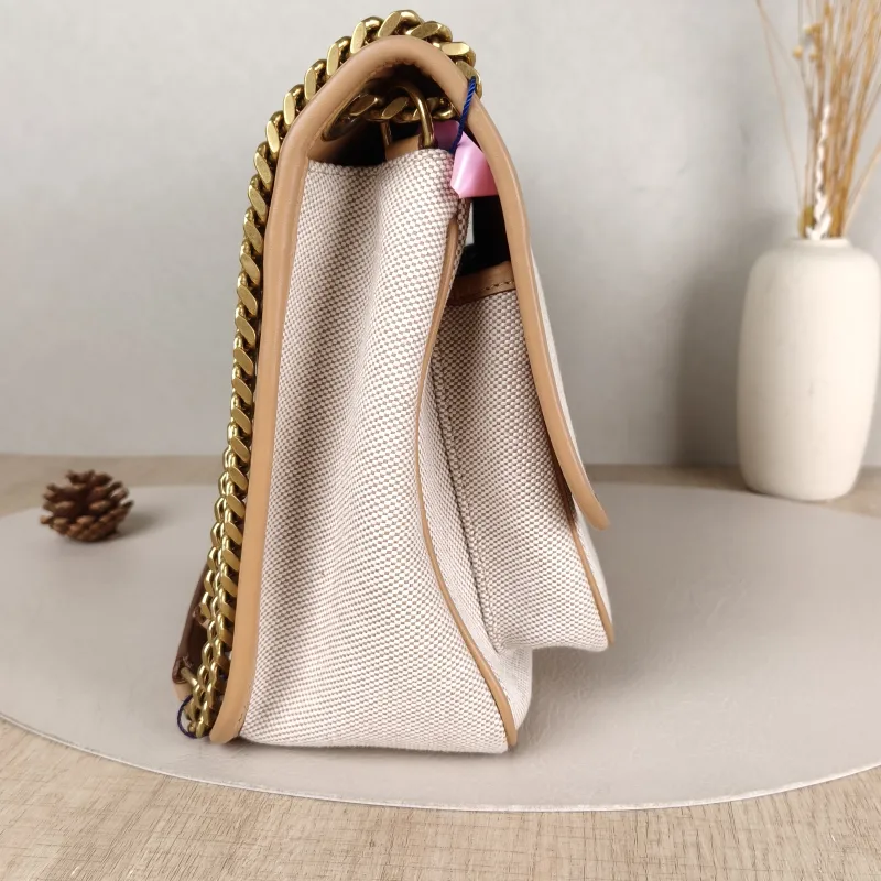 SAINT LAURENT Crossbody Bag Niki D Beige Brown Canvas Medium 28 × 8.5 × 20 cm — detail view 11 of 15