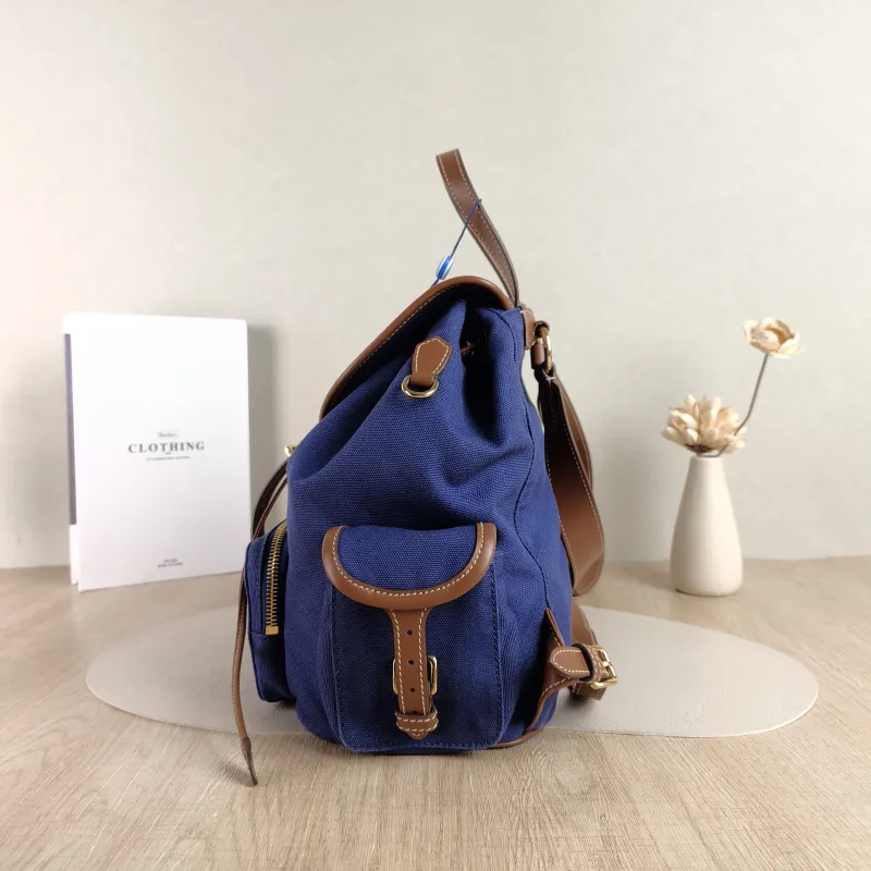 Miumiu Backpack Backpack Blue Canvas Large 25 × 12.5 × 29.5 cm — detail view 9 of 12