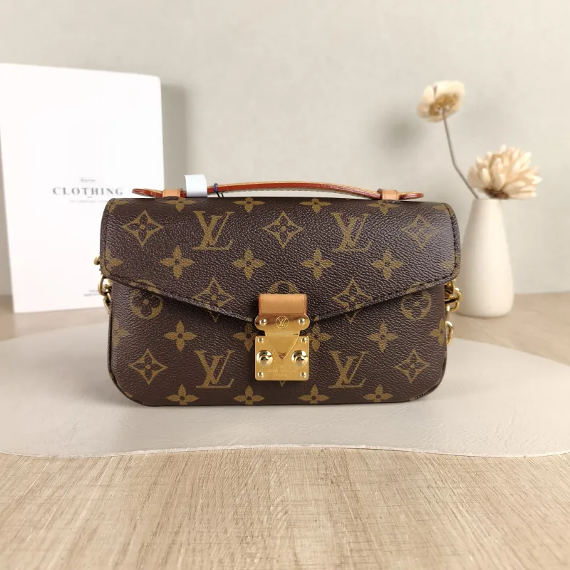 Louis Vuitton Crossbody Bag Pochette Métis East West Monogram PVC Small 21.5 × 6 × 13.5 cm