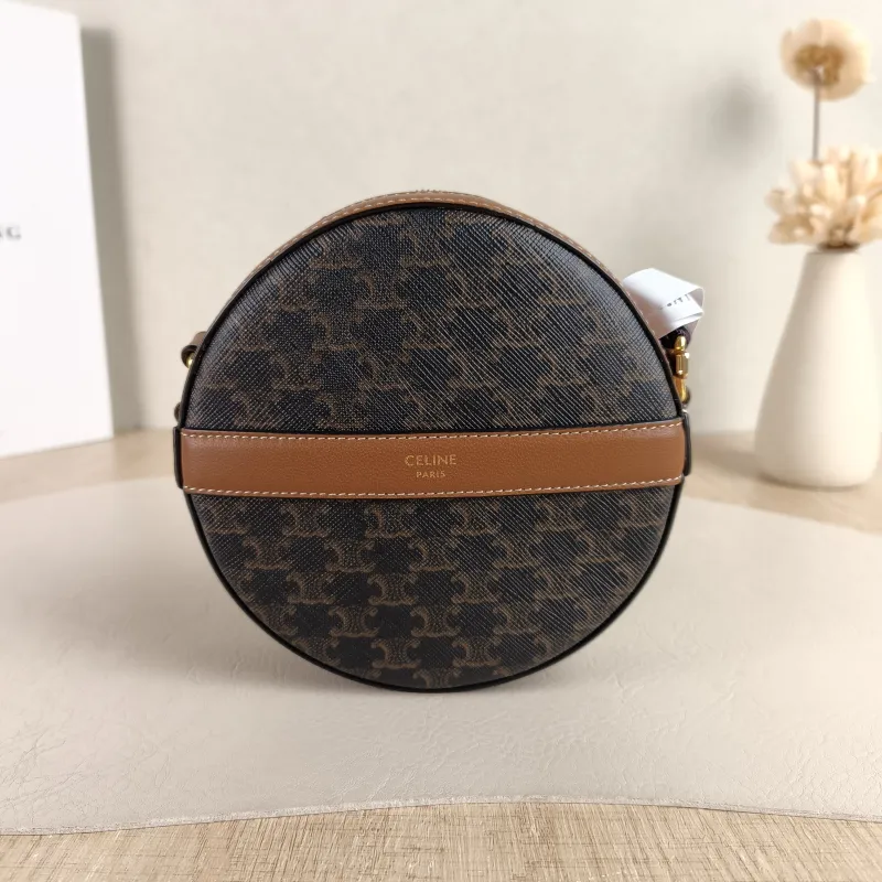 CELINE Crossbody Bag Triomphe Monogram PVC Mini 13.5 × 4 × 13.5 cm