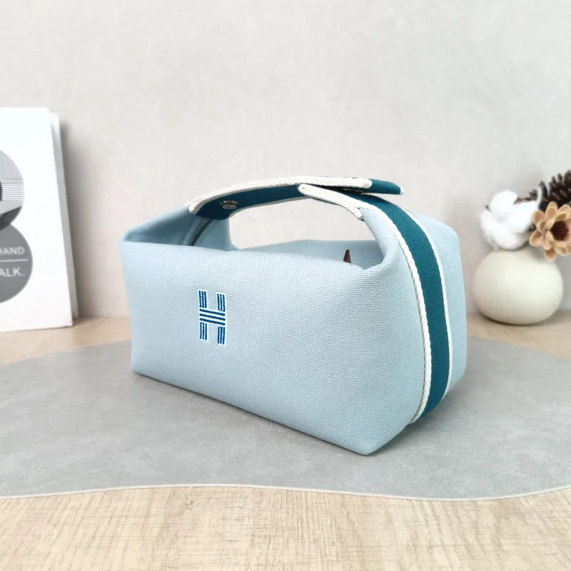 Hermès Top Handle Bag bride-a-brac Blue Canvas Small 21 × 12 × 27 cm — cover view 2 of 5