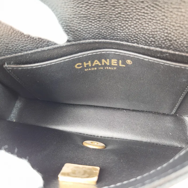 Chanel Crossbody Bag CF Mini Black with Gold-Tone Hardware Grained Calfskinmini18 × 5 × 12 cm — detail view 10 of 12