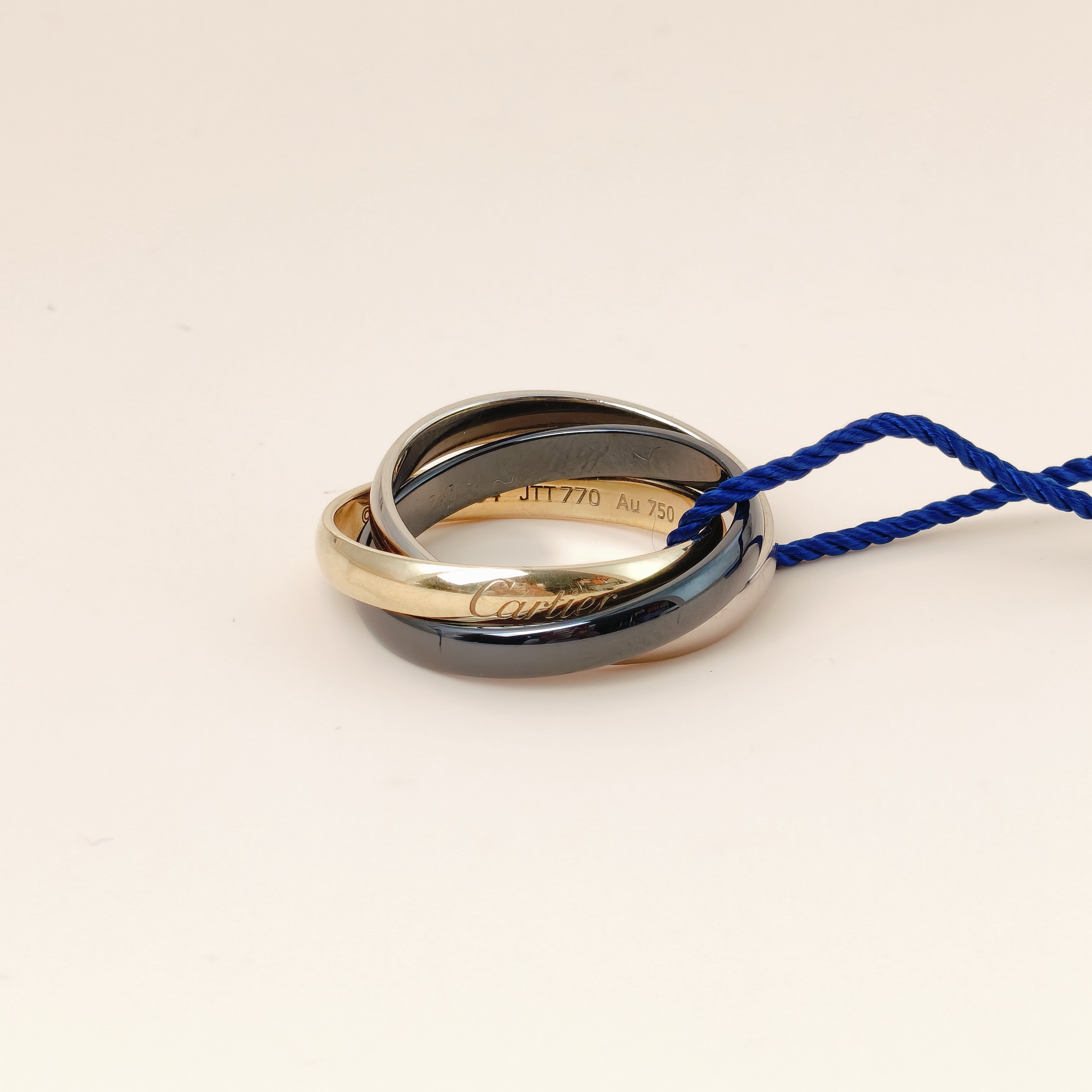 CARTIER Ring Trinity 18KW hite Gold Yellow Gold One Size54
