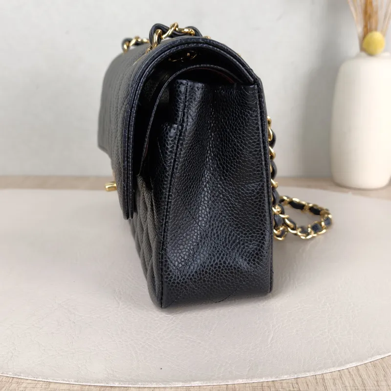 Chanel Crossbody Bag Classic Flap CF Black Grained Calfskin Small 23 × 6 × 14.5 cm 29 — detail view 5 of 13