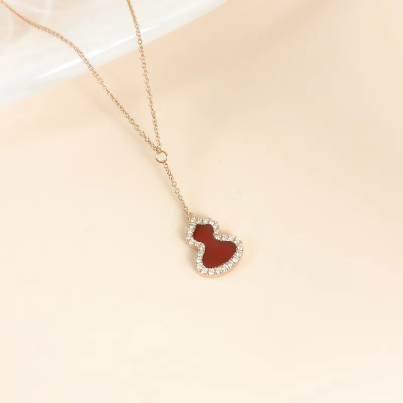Qeelin Necklace Wulu Collection Necklace Red Agate Diamond18KR ose Gold One Size 40cm — cover view 3 of 9