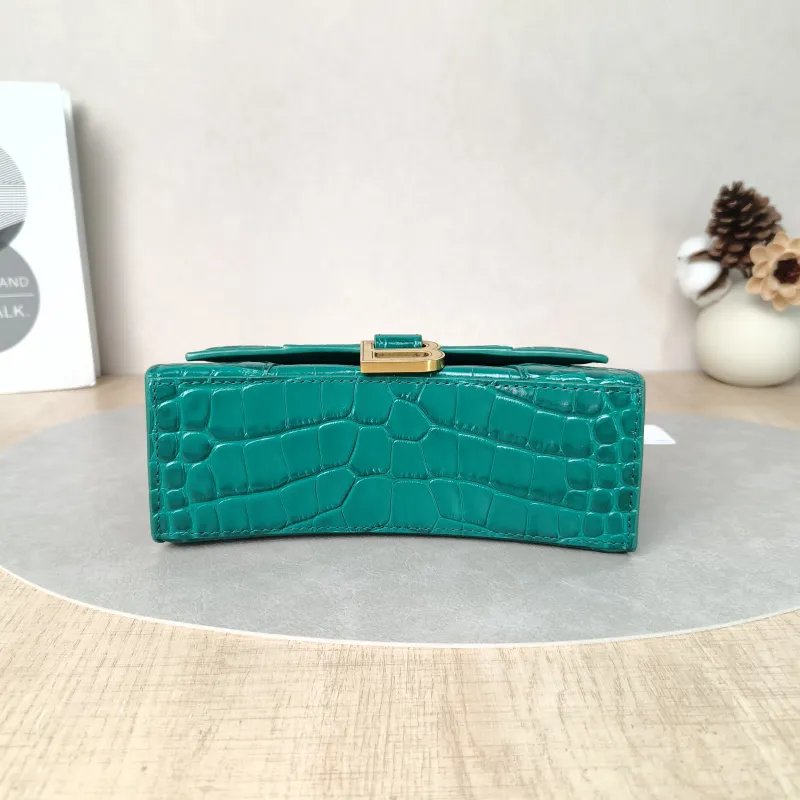BALENCIAGA Crossbody Bag Hourglass Hourglass Bag Green Calfskinmini19 × 5 × 12 cm — cover view 4 of 5