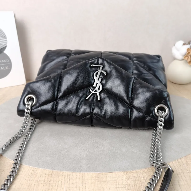 SAINT LAURENT Shoulder Bag PUFFER Black Lambskin Small29 × 11 × 17 cm — detail view 2 of 12