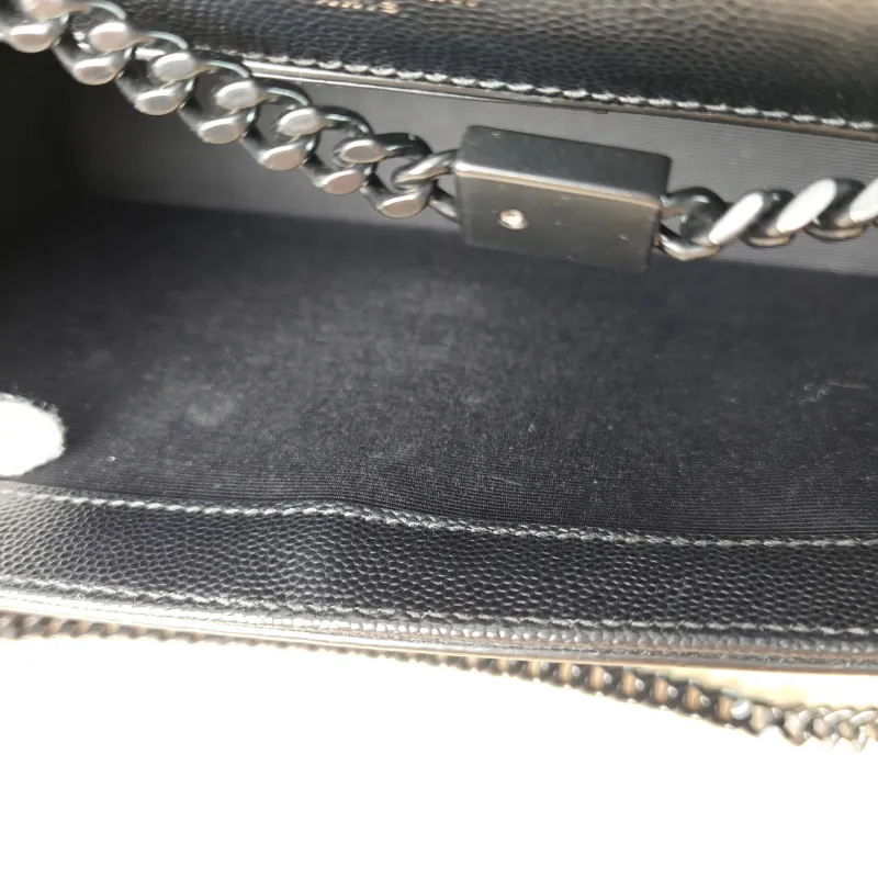 SAINT LAURENT Crossbody Bag KATE Black Grained Calfskin Medium 24 × 5.5 × 14.5 cm — detail view 6 of 10