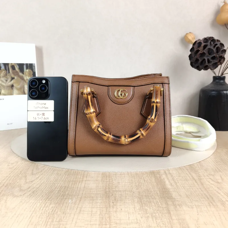 GUCCI Top Handle Bag Diana Top Handle Bag Caramel Calfskin Small 20 × 10 × 16 cm — cover view 6 of 6