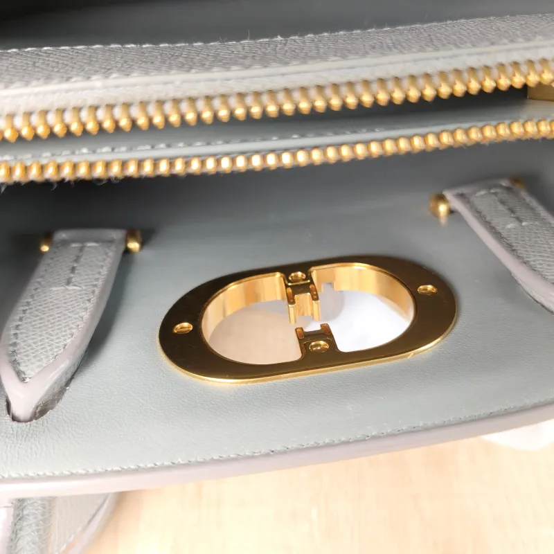 DIOR Top Handle Bag St Honore Tote Bag Grey Calfskin Medium25 × 12 × 19 cm — detail view 11 of 15