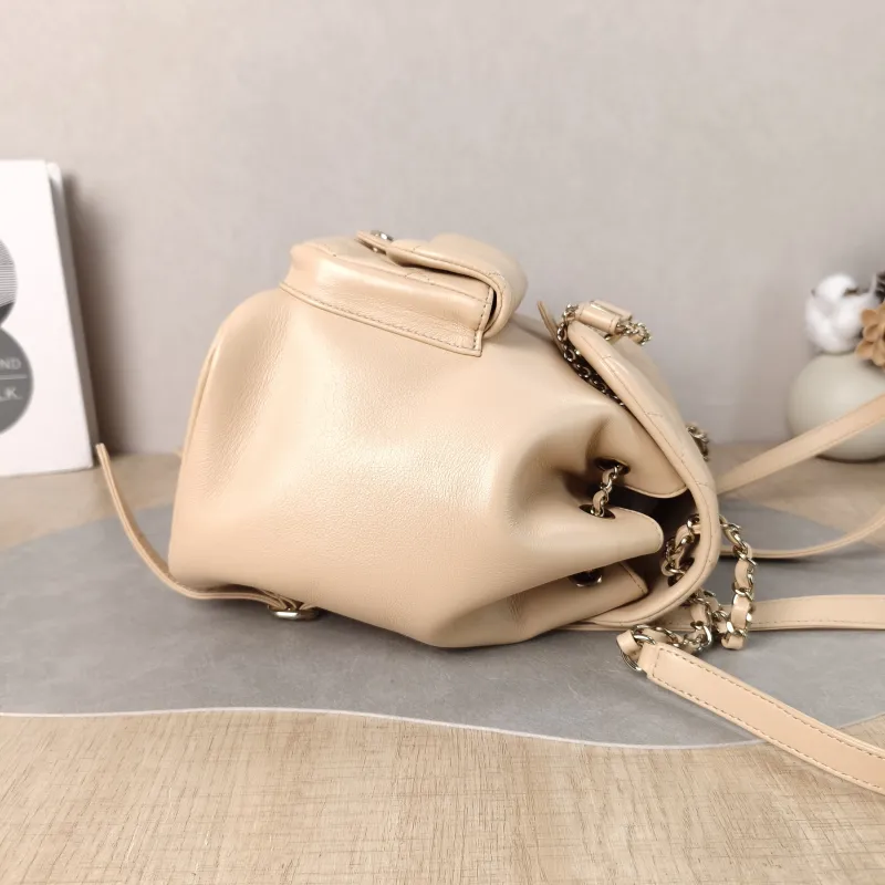 Chanel Backpack Duma Beige Calfskin Large 21 × 13 × 23 cm — detail view 4 of 13
