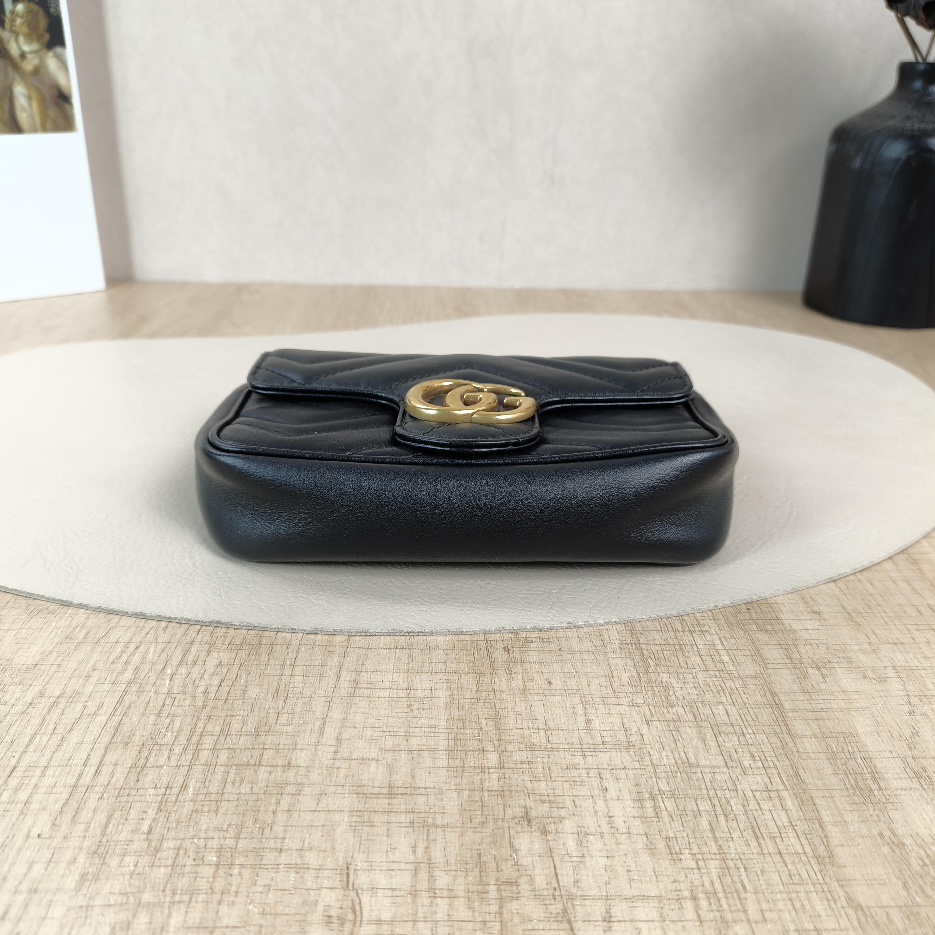 GUCCI Crossbody Bag GG Marmont Mini Marmont Mini Black Calfskinmini16.5 × 4.5 × 9.5 cm — cover view 5 of 5