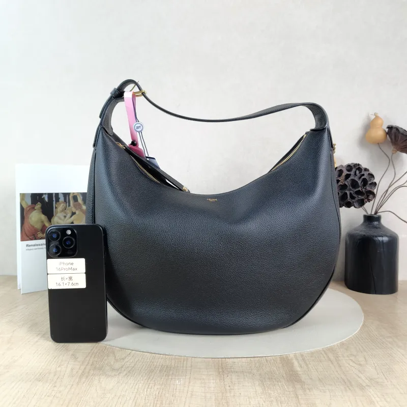 CELINE Shoulder Bag LULU hobo Black Calfskin Large 38 × 8 × 42 cm — cover view 5 of 6