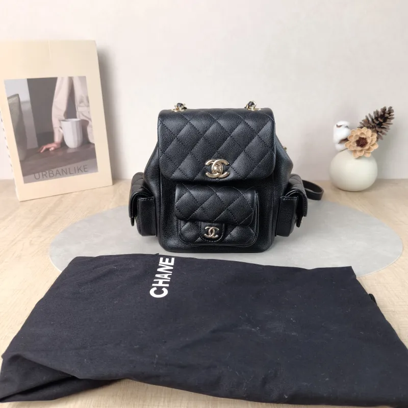 Chanel Backpack duma Black Grained Calfskin Small 18 × 9.5 × 19 cm — cover view 3 of 6