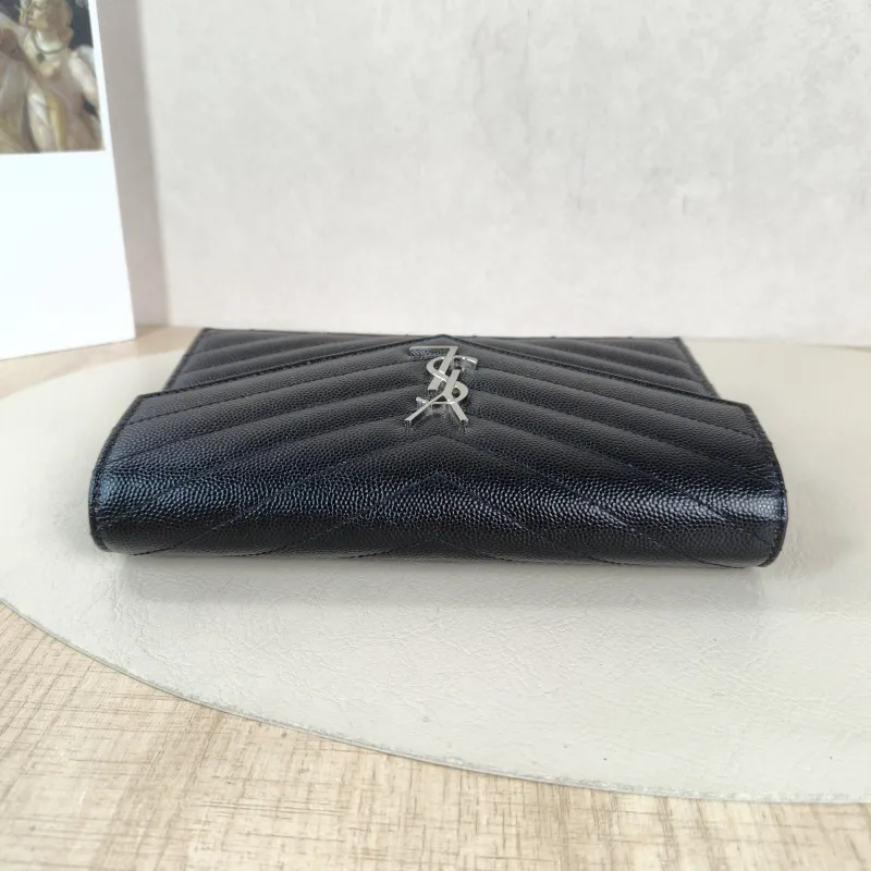 SAINT LAURENT Crossbody Bag CASSANDRE ENVELOPE Black Calfskin One Size 19 × 3.5 × 12.5 cm — detail view 6 of 11