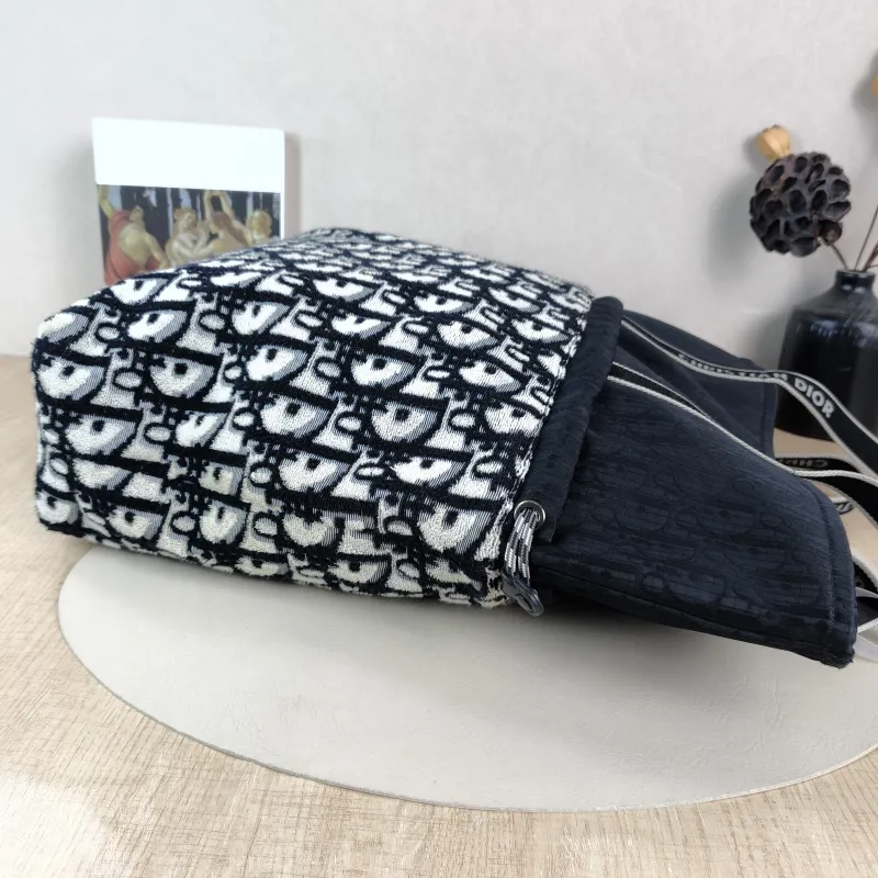 DIOR Shoulder Bag Shoulder Bag Black Monogram Nylon One Size 37 × 13 × 43 cm — detail view 10 of 10