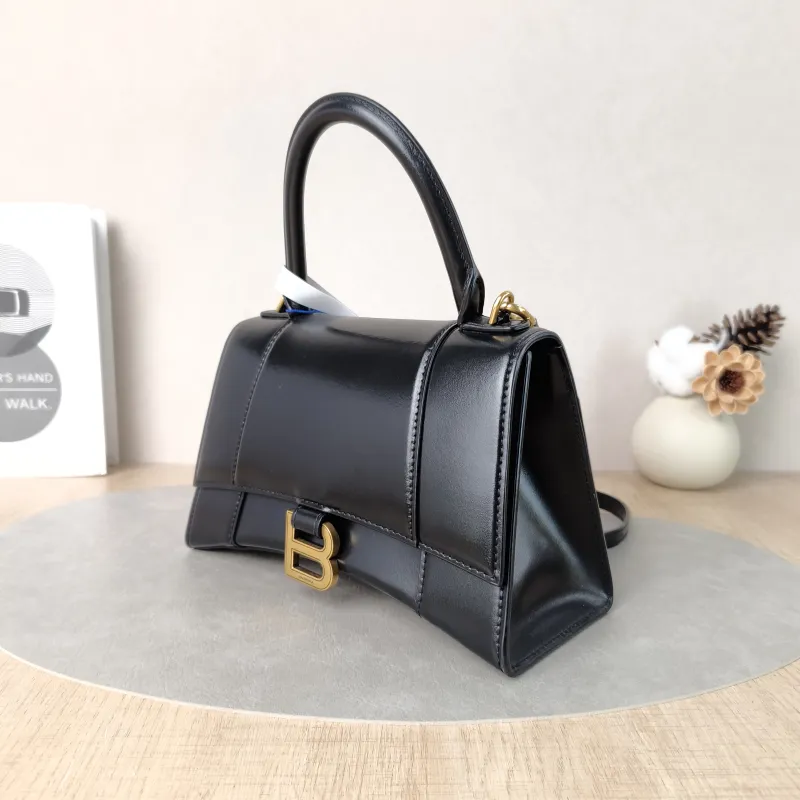 BALENCIAGA Crossbody Bag Hourglass Hourglass Bag Black Calfskin S 23 × 10 × 14 cm — cover view 2 of 5