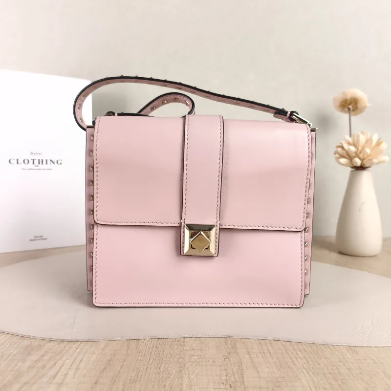 Valentino Shoulder Bag Shoulder Bag Pink Calfskin One Size 23 × 8 × 18 cm