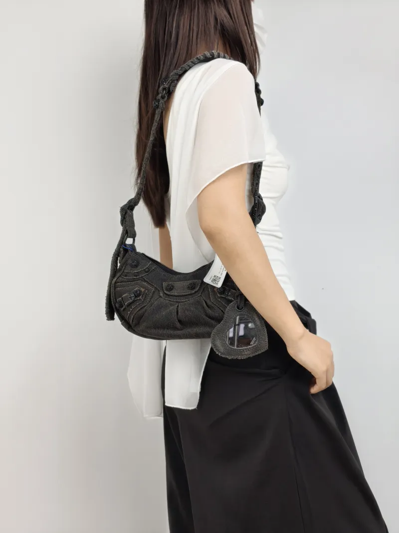 BALENCIAGA Crossbody Bag Black XS 26 × 7 × 16 cm — on-model view 2 of 2