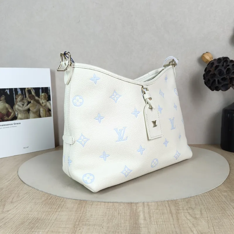 Louis Vuitton Crossbody Bag Carryall White · Blue Calfskin Small 29.5 × 12 × 24 cm — cover view 4 of 5