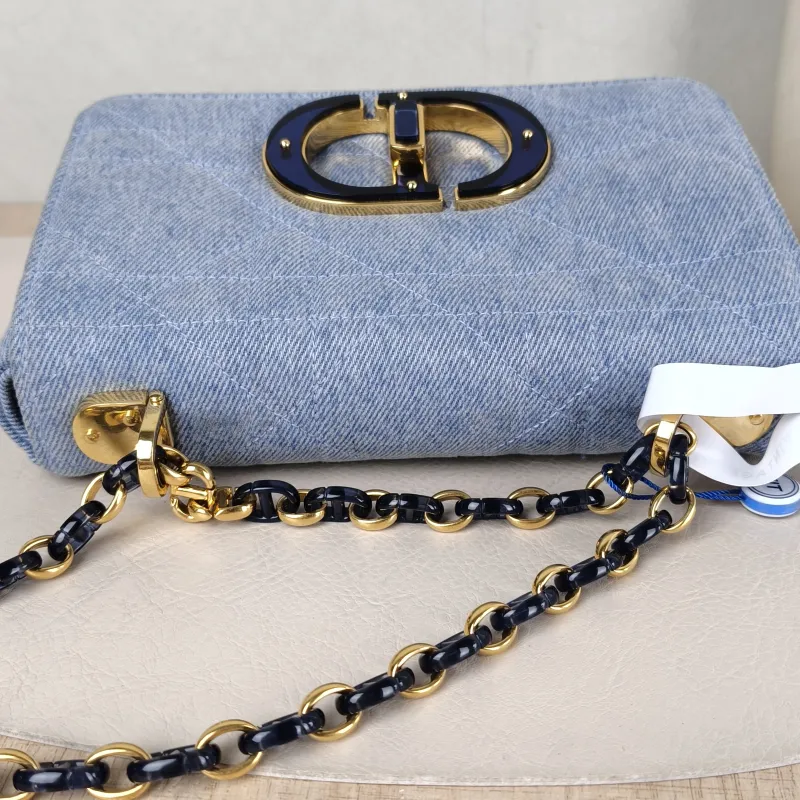 DIOR Crossbody Bag Caro Chain Bag Blue Small 20 × 7 × 13.5 cm — detail view 4 of 14