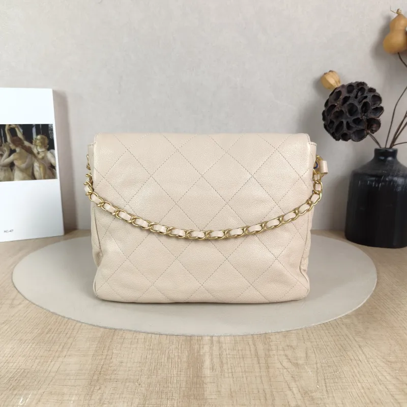 Chanel Shoulder Bag Supple Twins Hobo Beige Grained Calfskin Small 24.5 × 5 × 19 cm — cover view 5 of 5