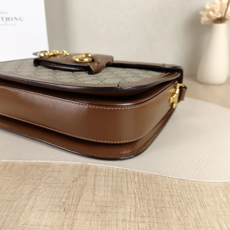 GUCCI Shoulder Bag Horsebit 1955 Horsebit Medium Monogram PVC Medium25 × 8 × 18 cm — detail view 9 of 12