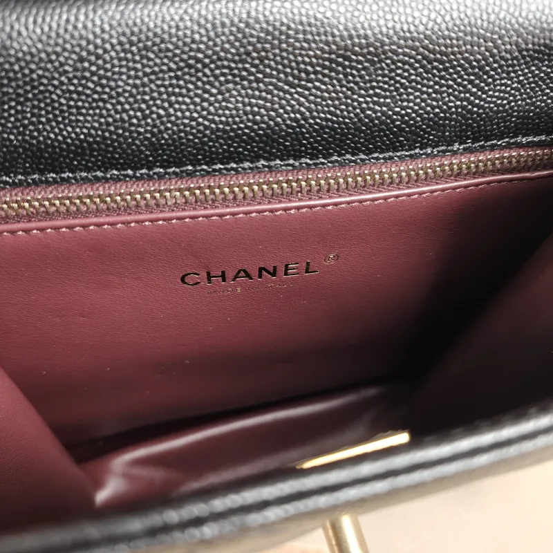Chanel Backpack 23a Backpack Black with Gold-Tone Hardware Grained Calfskin One Size 20 × 7.5 × 21 cm — detail view 6 of 11