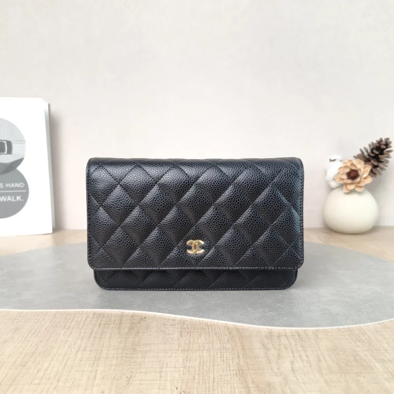 Chanel Crossbody Bag Classic Flap WOC CF WOCWOC Bag Black Grained Calfskin Mini 19.2 × 3.5 × 12.3 cm