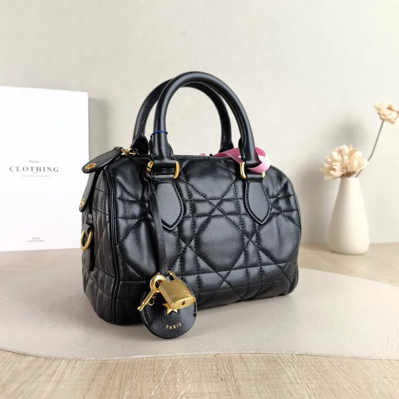 DIOR Crossbody Bag Groove 20 Top Handle Bag Black Calfskin Small 20.5 × 12 × 13.5 cm — cover view 5 of 5