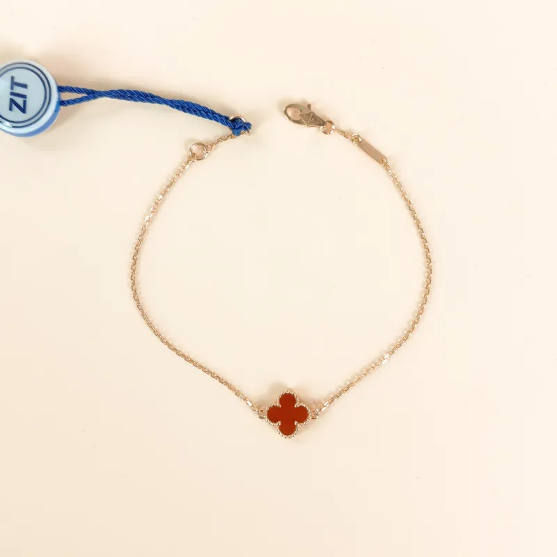 Van Cleef & Arpels Bracelet Alhambra Alhambra Collection Single-Motif Bracelet 18KR ose Gold Sweet Mini 0.95 × 0.95 × 16.5 cm