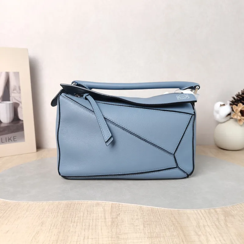 LOEWE Crossbody Bag Puzzle Blue CC alfskin Small 24 × 10.5 × 16.5 cm
