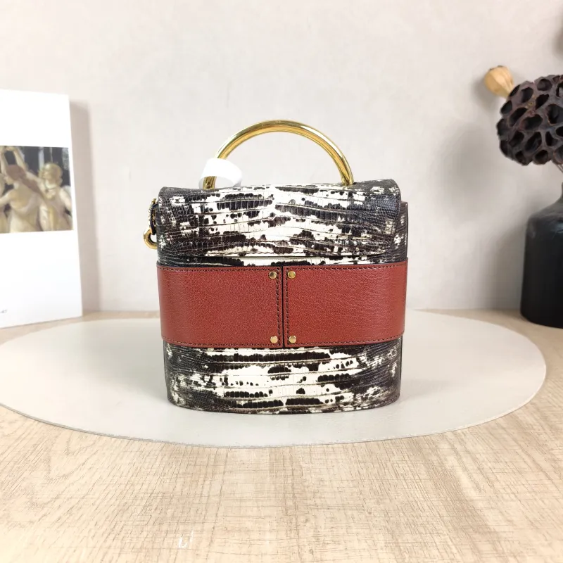 Chloé Shoulder Bag Aby Lock Shoulder Bag Colorblock Embossed Calfskin One Size 17 × 6.5 × 15.5 cm — cover view 3 of 6