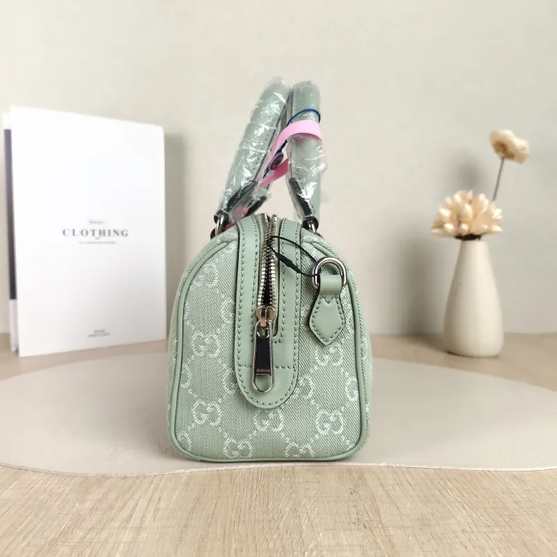 GUCCI Top Handle Bag Ophidia Green Canvas One Size 21 × 11 × 13 cm — detail view 11 of 11