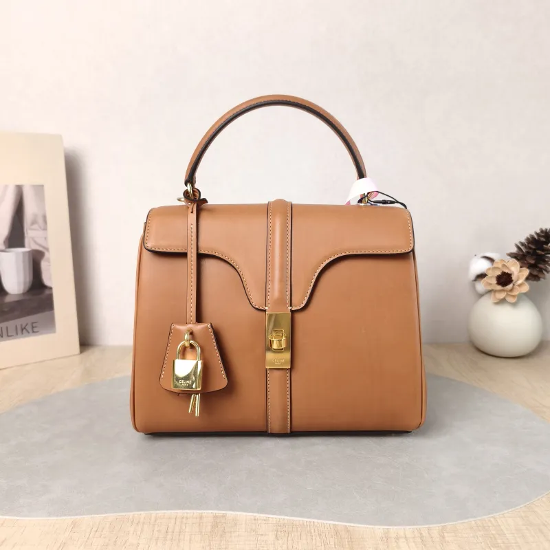 CELINE Crossbody Bag 16 Edition Caramel Calfskin Small 23 × 10 × 18 cm