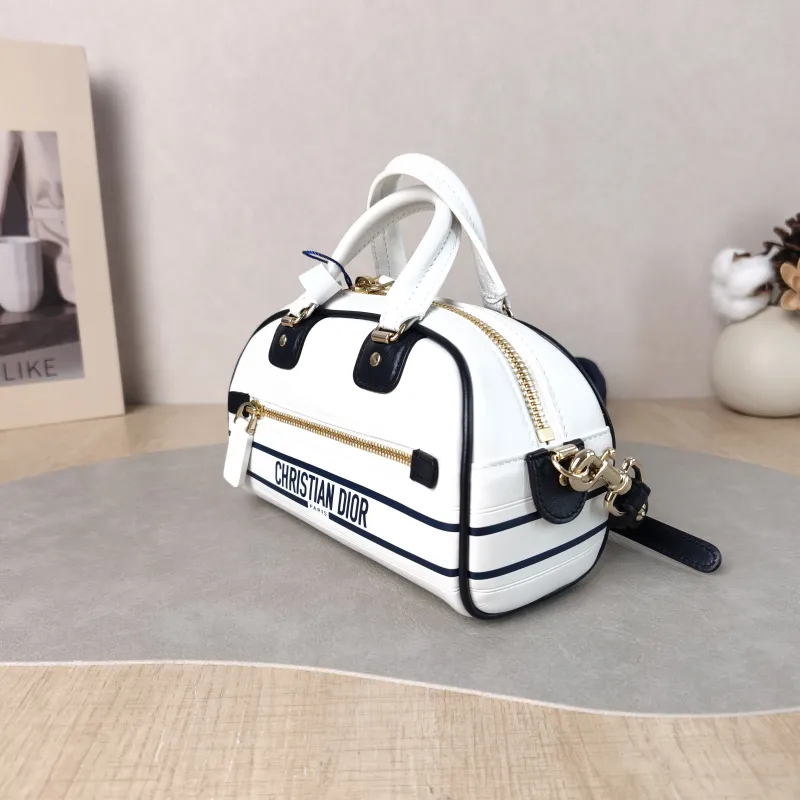 DIOR Crossbody Bag Vibe Bowling White CC alfskin Mini 17.5 × 8 × 10.5 cm — cover view 2 of 5