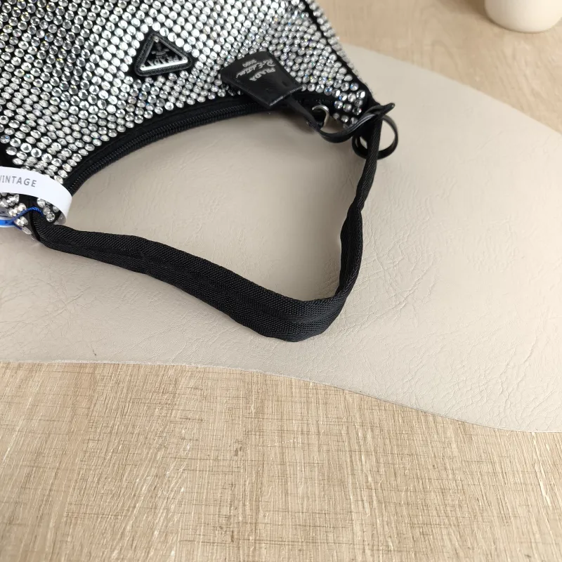 PRADA Shoulder Bag Re-Edition 2000 Hobo Black Mini 22 × 6 × 17 cm — detail view 8 of 11