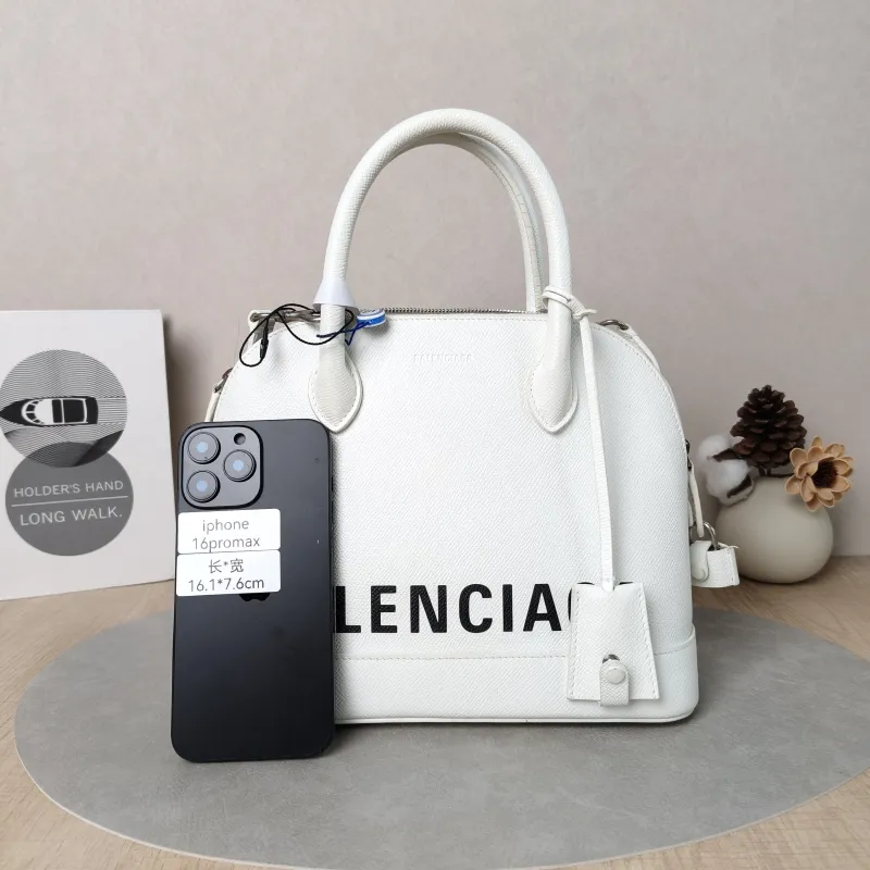 BALENCIAGA Top Handle Bag Ville Dome Bag White Calfskin Small26 × 11 × 22 cm — cover view 3 of 5