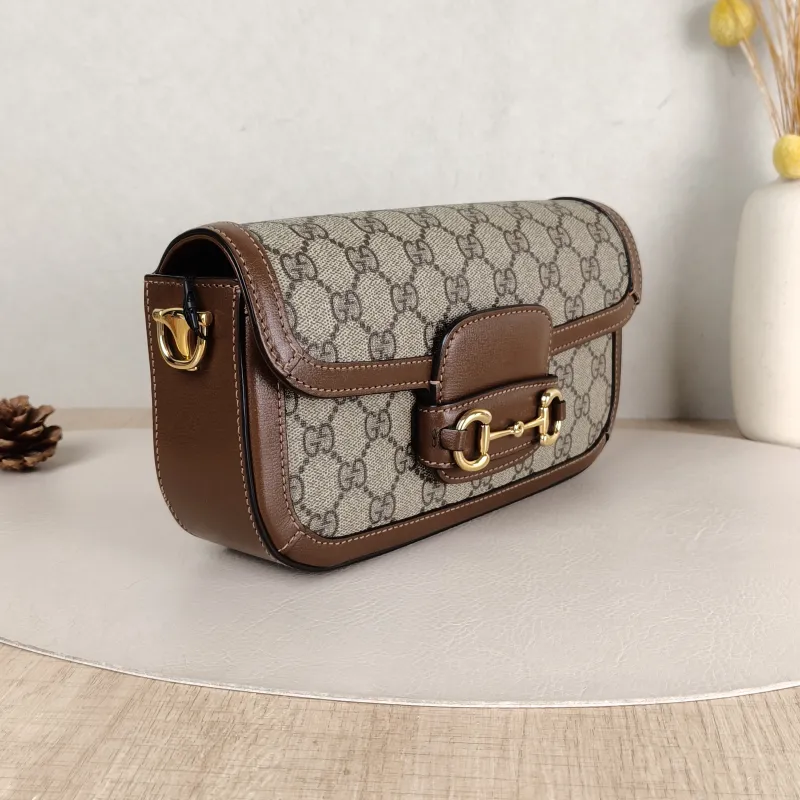 GUCCI Shoulder Bag Horsebit 1955 Horsebit Small Monogram · Shoulder Strap PVC Small 24 × 5.5 × 13 cm — cover view 4 of 5