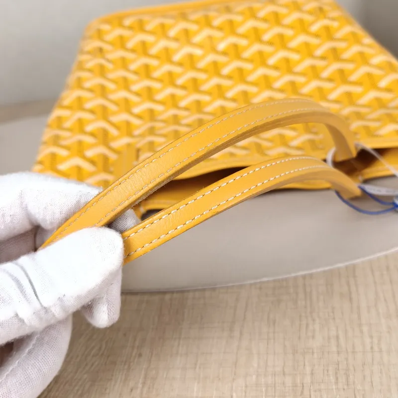 GOYARD Top Handle Bag ANJOU Shopping Tote Yellow PVC Mini 19.5 × 9 × 19.5 cm — detail view 8 of 10