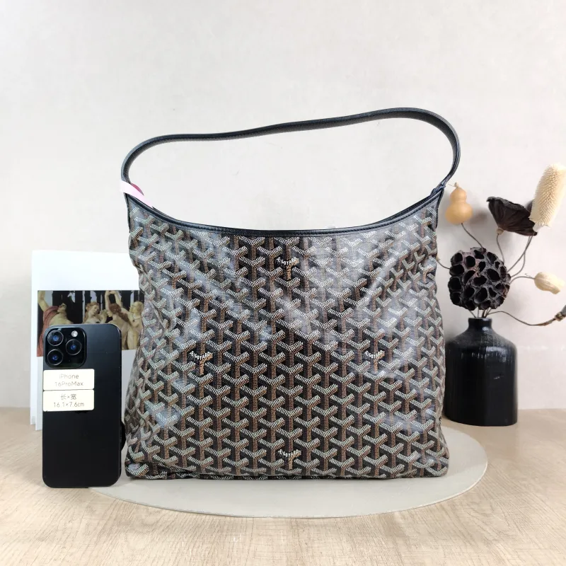 GOYARD Shoulder Bag Boheme Hobo​ Black ine Canvas Small 43 × 14 × 27 cm — cover view 4 of 5