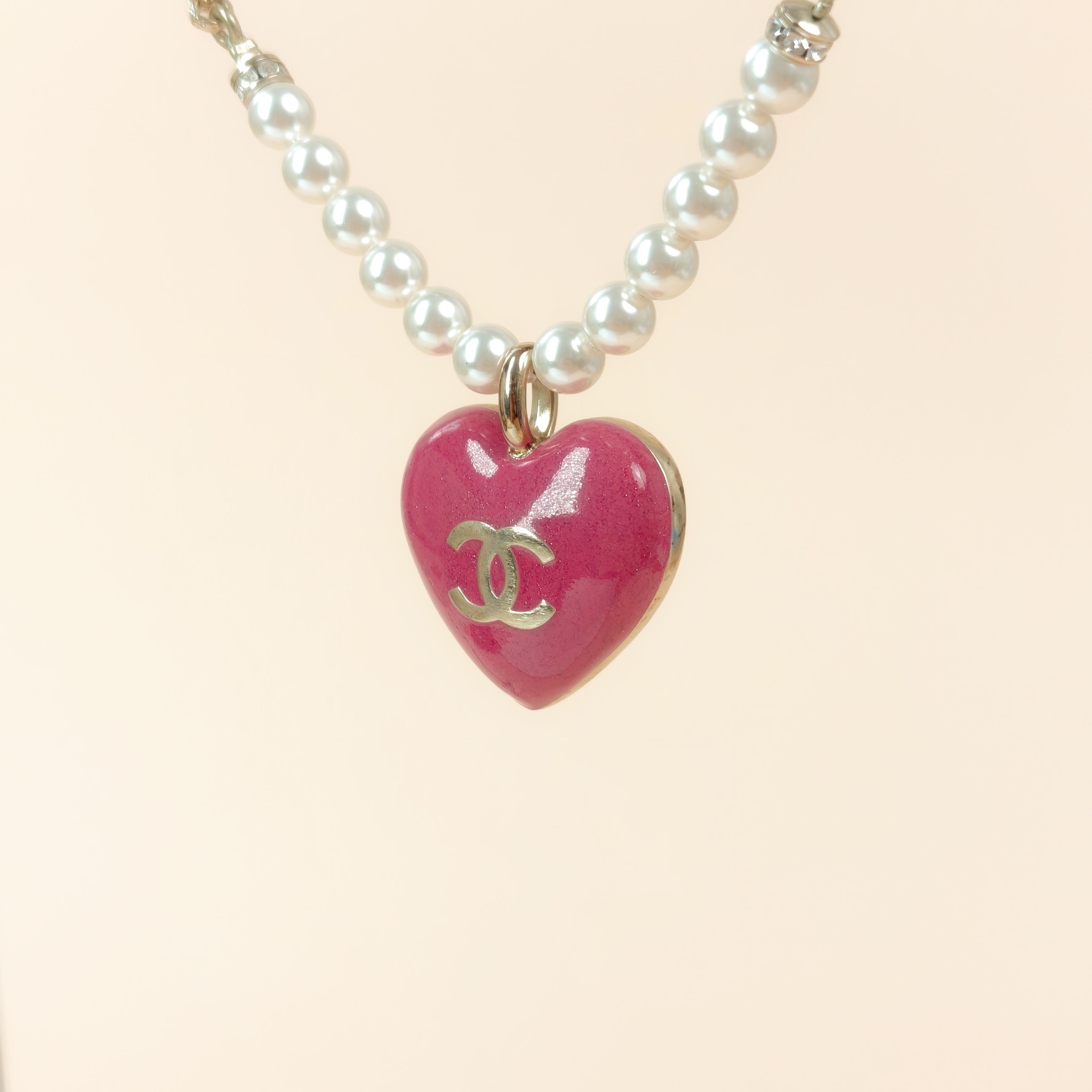 Chanel Necklace Necklace Pink Pearl One Size37cm — cover view 4 of 9