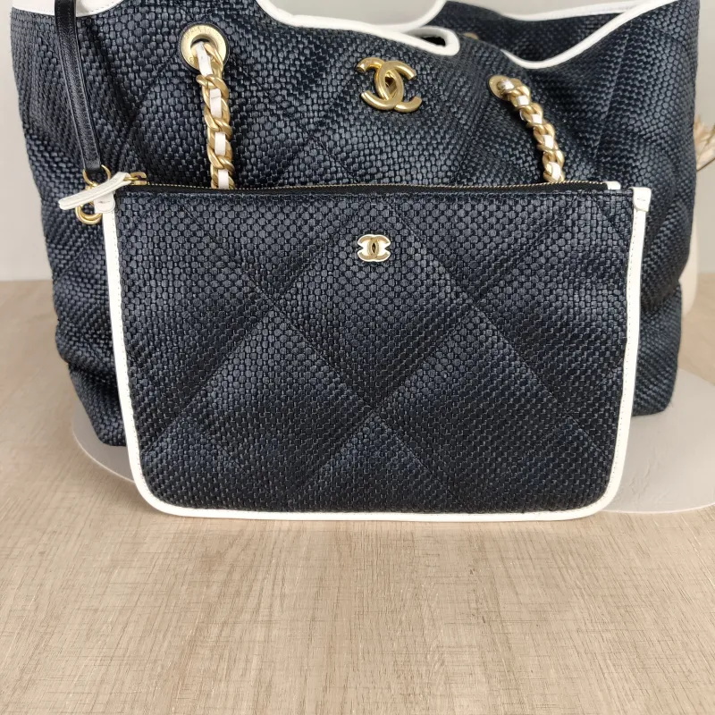 Chanel Shoulder Bag Tote Bag23M cocobeach Navy Woven One Size40 × 17 × 29 cm — detail view 13 of 14