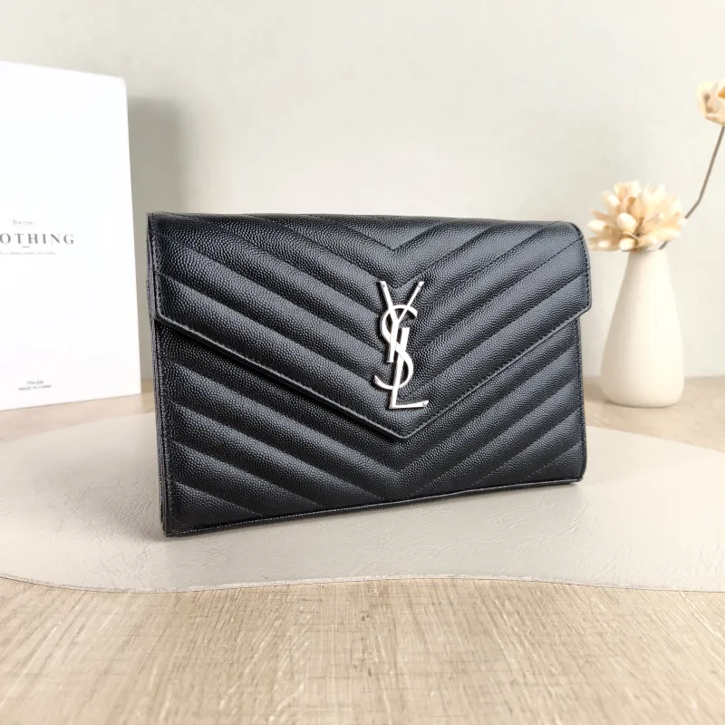 SAINT LAURENT Shoulder Bag CASSANDRE ENVELOPE Black Calfskin One Size 22.5 × 4 × 14 cm — cover view 4 of 5