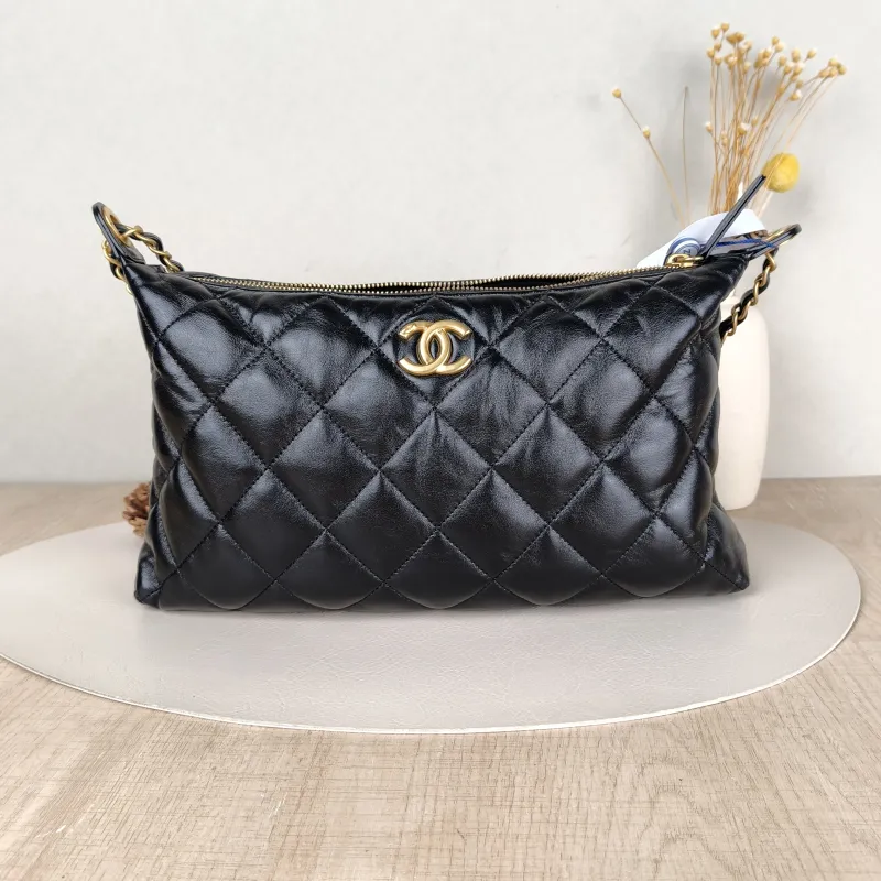 Chanel Shoulder Bag25s hobo Black Lambskin One Size32 × 4 × 18 cm