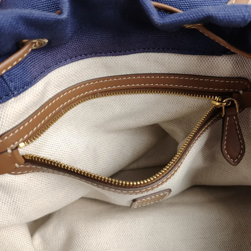 Miumiu Backpack Backpack Blue Canvas Large 25 × 12.5 × 29.5 cm — detail view 10 of 11