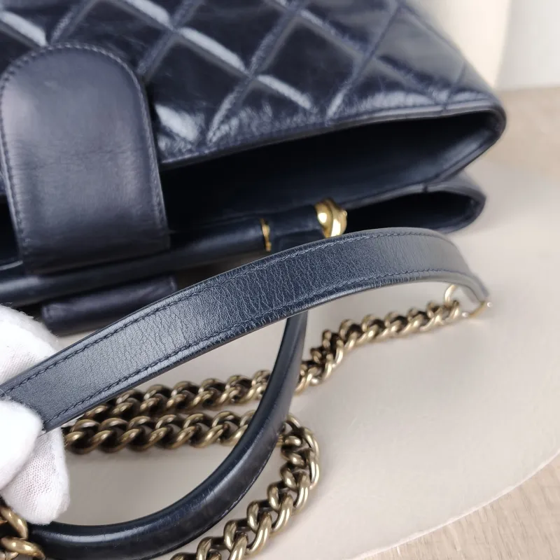 Chanel Top Handle Bag Top Handle Bag Navy Waxed Leather 32 × 12 × 23 cm 23 — detail view 10 of 13
