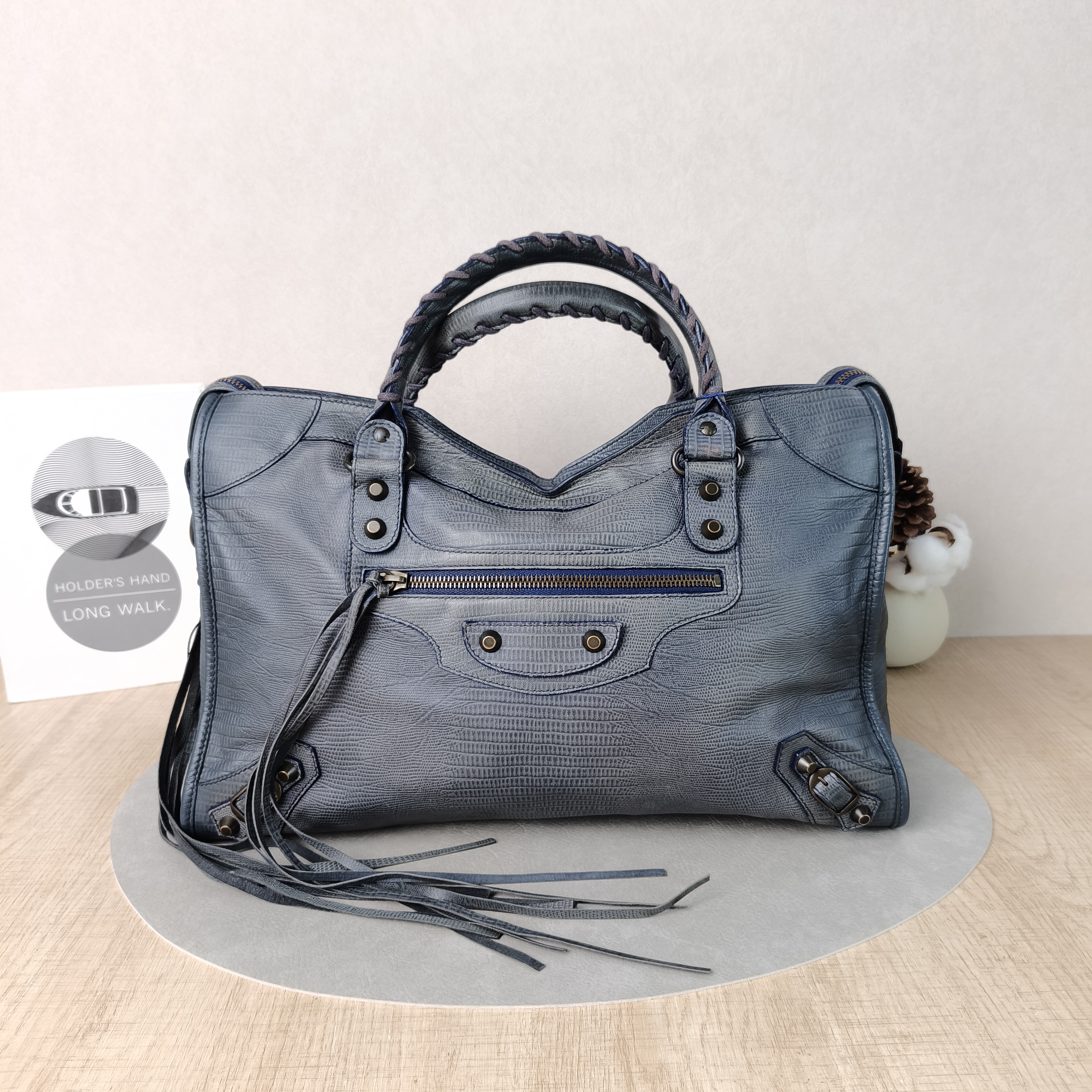 BALENCIAGA Shoulder Bag Classic City Blue Lambskin Medium37 × 15 × 23.5 cm