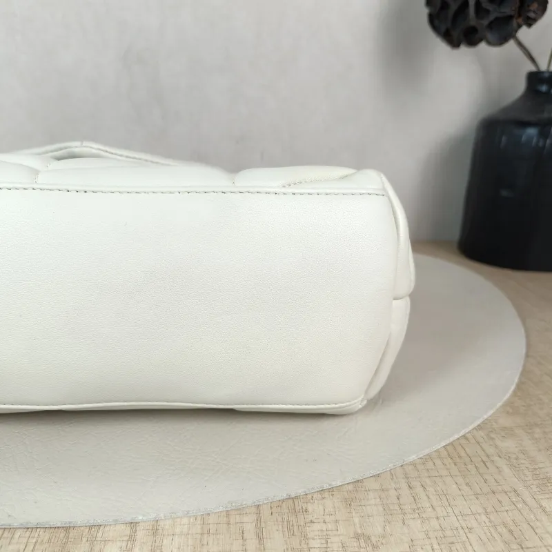 SAINT LAURENT Shoulder Bag PUFFER White Lambskin Small 29 × 11 × 17 cm — detail view 3 of 12