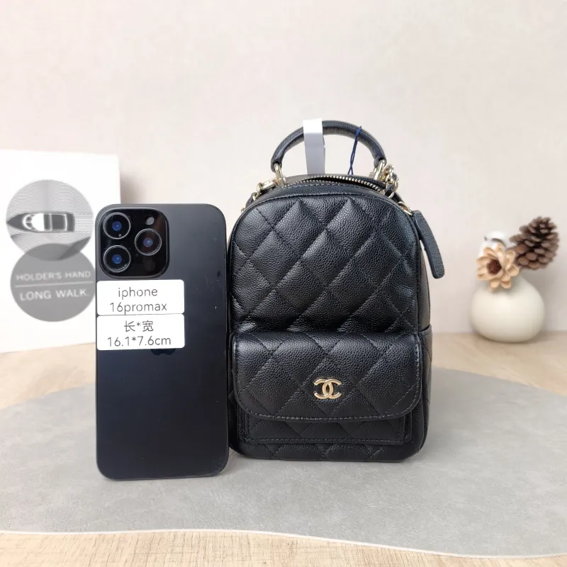 Chanel Backpack mini Backpack Collection Black with Gold-Tone Hardware Grained Calfskin One Size 13 × 9 × 18 cm — cover view 5 of 6